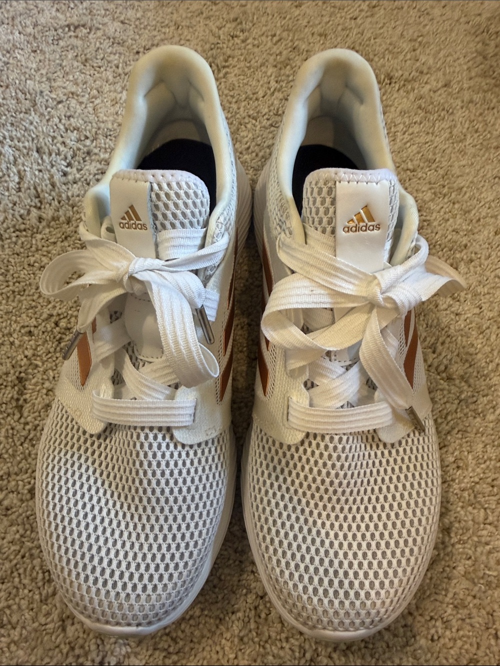 adidas Women’s White and Brown Mesh Sneakers